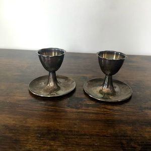 Vintage candlestick holder silver plated (2)